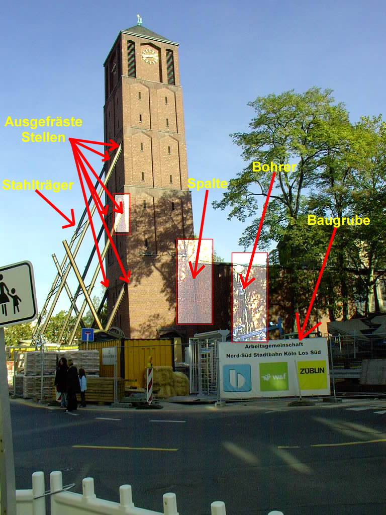 Turm mit den verschiedenen Baumanahmen  Bild: A.Grimmer